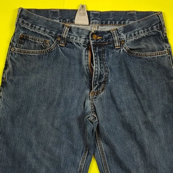 Carhartt Men's Jeans Size 33x32 Loose Fit Denim Blue Jean Workwear - Picture 2 of 12